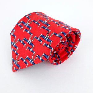VTG Brooks Brothers Makers All Silk Links Red Necktie 3.75" 59" Hand Made in USA